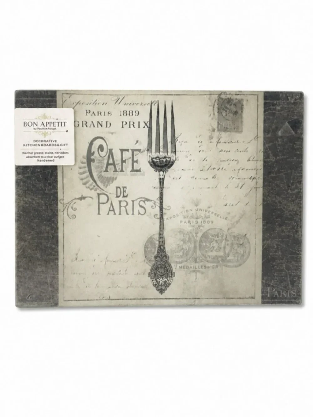 Maison Rouge Cafe de Paris TEMPERED GLASS RECTANG CUTTING BOARD & SERVING TRAY